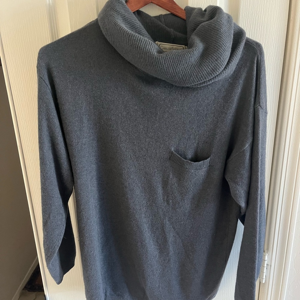 Vintage Gray Wool/Angora Cowl Neck Sweater